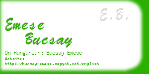 emese bucsay business card